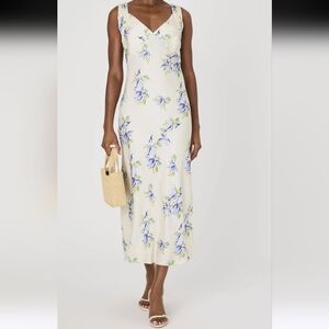 French Connection Women's Ennis Vivian Satin Madaxi Dress Pale Iris Size 6